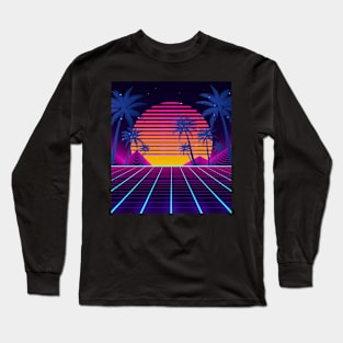Glowing Sun 80s Nostalgia Long Sleeve T-Shirt